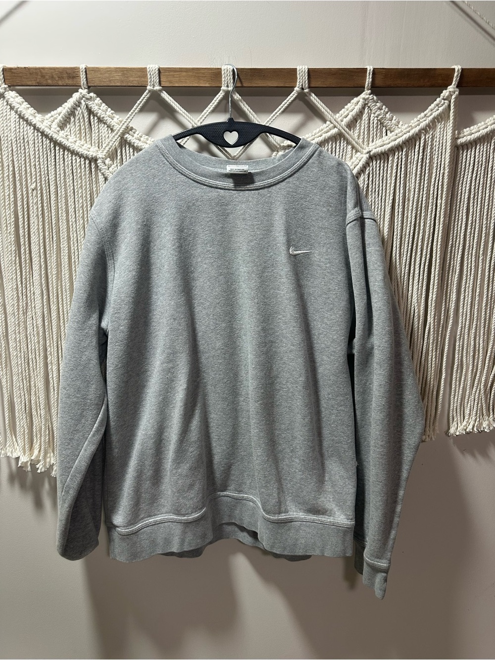 Nike Gray Crewneck Sweatshirt with White Swoosh